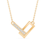 Lab-Grown Diamond Pavé Interlocking Geometric Pendant in Yellow Gold
