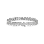 Lab-Grown Diamond Pavé Leaf Motif Tennis Bracelet in White Gold