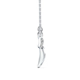 Lab-Grown Diamond Pavé Leaf Pendant in White Gold