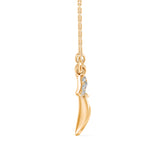 Lab-Grown Diamond Pavé Leaf Pendant in Yellow Gold