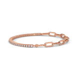 Lab-Grown Diamond Pavé Link Tennis Bracelet in Rose Gold