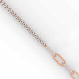 Lab-Grown Diamond Pavé Link Tennis Bracelet in Rose Gold