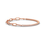 Lab-Grown Diamond Pavé Link Tennis Bracelet in Rose Gold