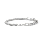 Lab-Grown Diamond Pavé Link Tennis Bracelet in White Gold