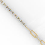 Lab-Grown Diamond Pavé Link Tennis Bracelet in Yellow Gold