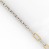 Lab-Grown Diamond Pavé Link Tennis Bracelet in Yellow Gold