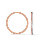 Lab-Grown Diamond Pavé Medium Hoop Earrings in Rose Gold