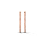 Lab-Grown Diamond Pavé Medium Hoop Earrings in Rose Gold