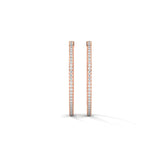 Lab-Grown Diamond Pavé Medium Hoop Earrings in Rose Gold