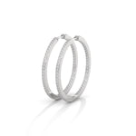 Lab-Grown Diamond Pavé Medium Hoop Earrings in White Gold