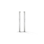 Lab-Grown Diamond Pavé Medium Hoop Earrings in White Gold