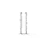 Lab-Grown Diamond Pavé Medium Hoop Earrings in White Gold