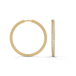 Lab-Grown Diamond Pavé Medium Hoop Earrings in Yellow Gold