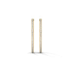 Lab-Grown Diamond Pavé Medium Hoop Earrings in Yellow Gold