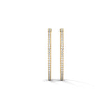 Lab-Grown Diamond Pavé Medium Hoop Earrings in Yellow Gold