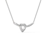 Lab-Grown Diamond Pavé Open Heart Pendant in White Gold