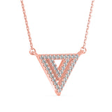 Lab-Grown Diamond Pavé Triangle Pendant in Rose Gold