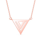 Lab-Grown Diamond Pavé Triangle Pendant in Rose Gold