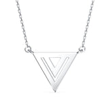 Lab-Grown Diamond Pavé Triangle Pendant in White Gold