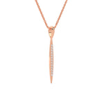 Lab-Grown Diamond Pavé Vertical Bar Pendant in Rose Gold