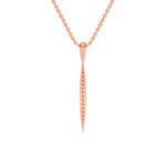 Lab-Grown Diamond Pavé Vertical Bar Pendant in Rose Gold