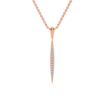 Lab-Grown Diamond Pavé Vertical Bar Pendant in Rose Gold