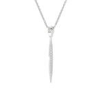 Lab-Grown Diamond Pavé Vertical Bar Pendant in White Gold