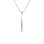 Lab-Grown Diamond Pavé Vertical Bar Pendant in White Gold