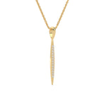 Lab-Grown Diamond Pavé Vertical Bar Pendant in Yellow Gold