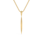Lab-Grown Diamond Pavé Vertical Bar Pendant in Yellow Gold