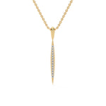 Lab-Grown Diamond Pavé Vertical Bar Pendant in Yellow Gold