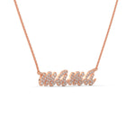 Lab-Grown Diamond Pavé “Mama” Pendant in Rose Gold