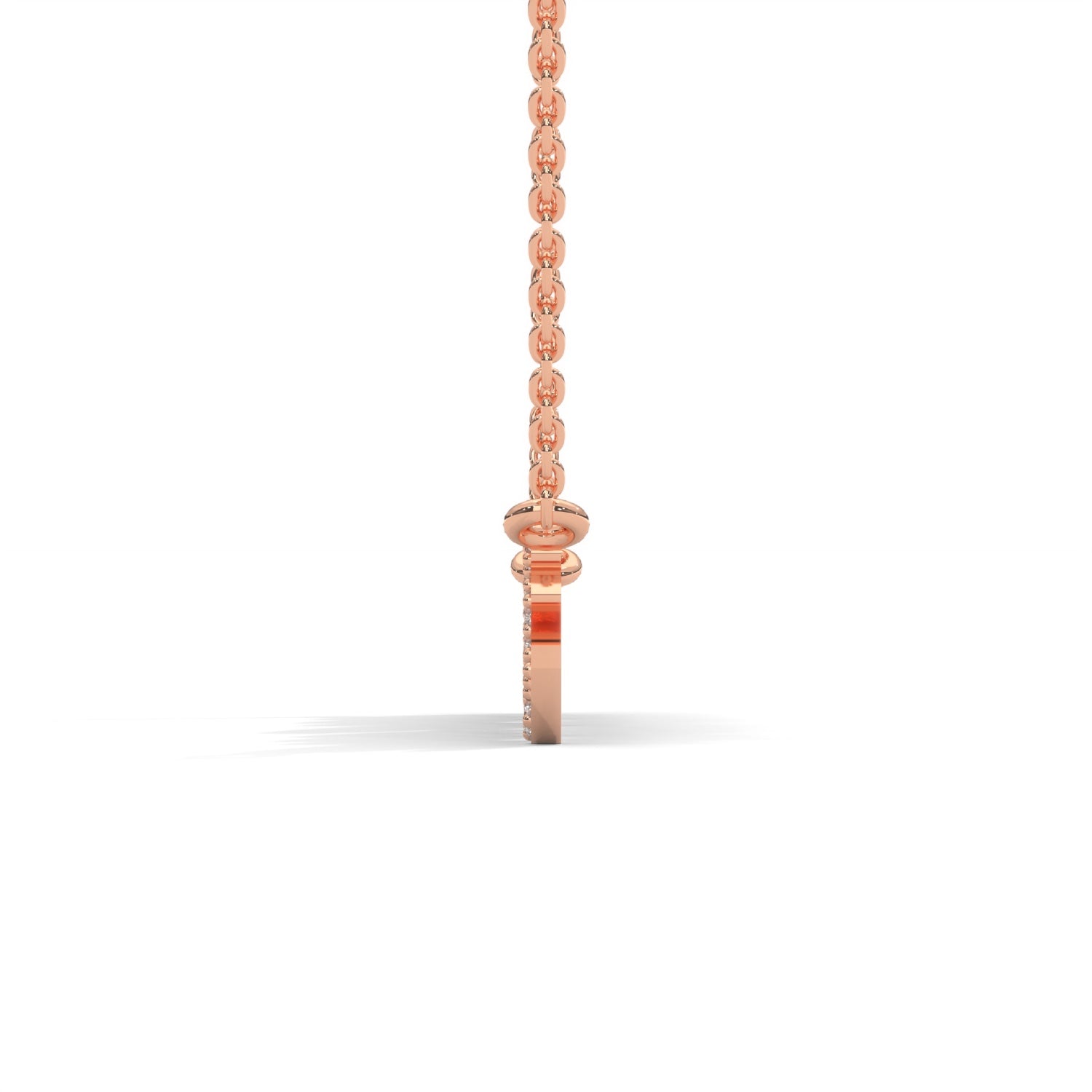 Lab-Grown Diamond Pavé “Mama” Pendant in Rose Gold