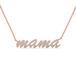 Lab-Grown Diamond Pavé “Mama” Pendant in Rose Gold