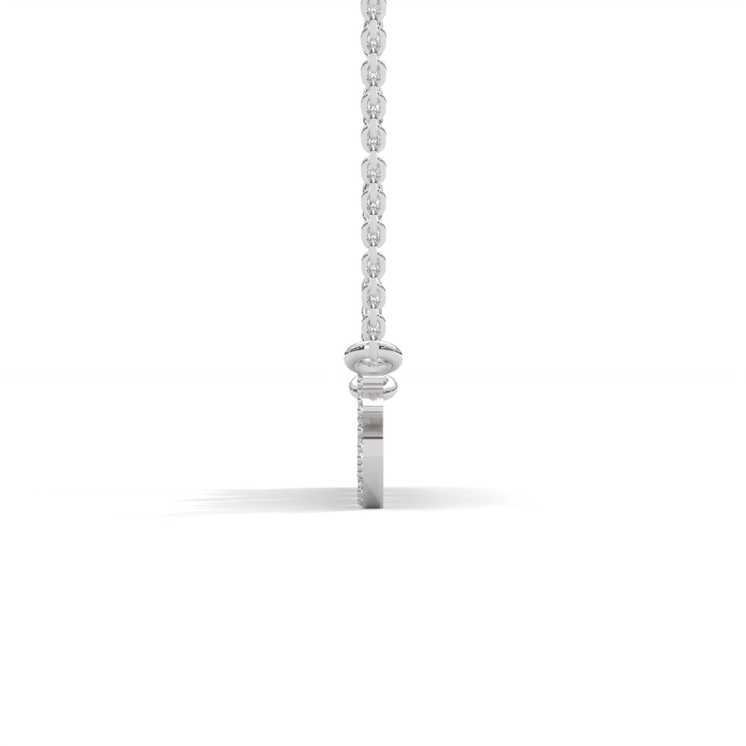 Lab-Grown Diamond Pavé “Mama” Pendant in White Gold