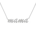 Lab-Grown Diamond Pavé “Mama” Pendant in White Gold