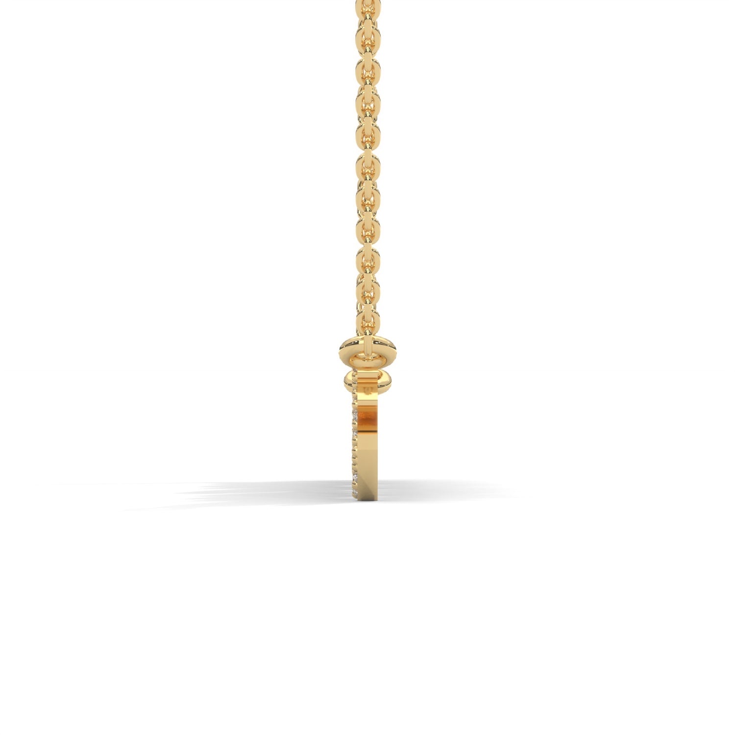 Lab-Grown Diamond Pavé “Mama” Pendant in Yellow Gold