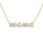 Lab-Grown Diamond Pavé “Mama” Pendant in Yellow Gold