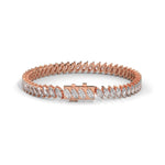 Marquise Cut Lab-Grown Diamond Angled Tennis Bracelet in Rose Gold