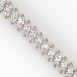 Marquise Cut Lab-Grown Diamond Angled Tennis Bracelet in Rose Gold