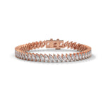 Marquise Cut Lab-Grown Diamond Angled Tennis Bracelet in Rose Gold