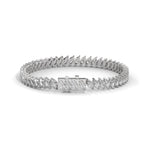Marquise Cut Lab-Grown Diamond Angled Tennis Bracelet in White Gold