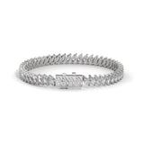 Marquise Cut Lab-Grown Diamond Angled Tennis Bracelet in White Gold