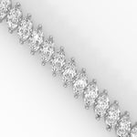 Marquise Cut Lab-Grown Diamond Angled Tennis Bracelet in White Gold