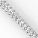 Marquise Cut Lab-Grown Diamond Angled Tennis Bracelet in White Gold