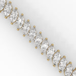 Marquise Cut Lab-Grown Diamond Angled Tennis Bracelet in Yellow Gold