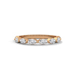Marquise Cut Lab-Grown Diamond Half-Eternity Ring in Rose Gold