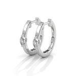 Marquise Cut Lab-Grown Diamond Huggie Hoop Earrings in White Gold