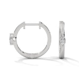 Marquise Cut Lab-Grown Diamond Huggie Hoop Earrings in White Gold