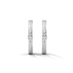 Marquise Cut Lab-Grown Diamond Huggie Hoop Earrings in White Gold